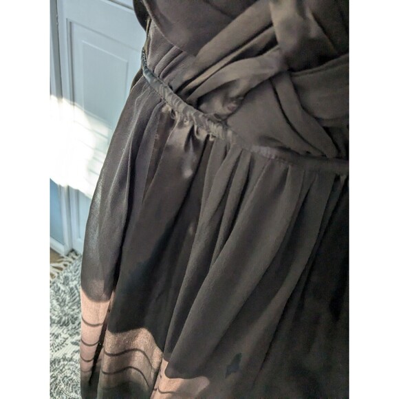 Signature Robbie Bee Dress Women's Sz 12 Chocolate Velvet Lattice Satin Cocktail - Picture 4 of 12